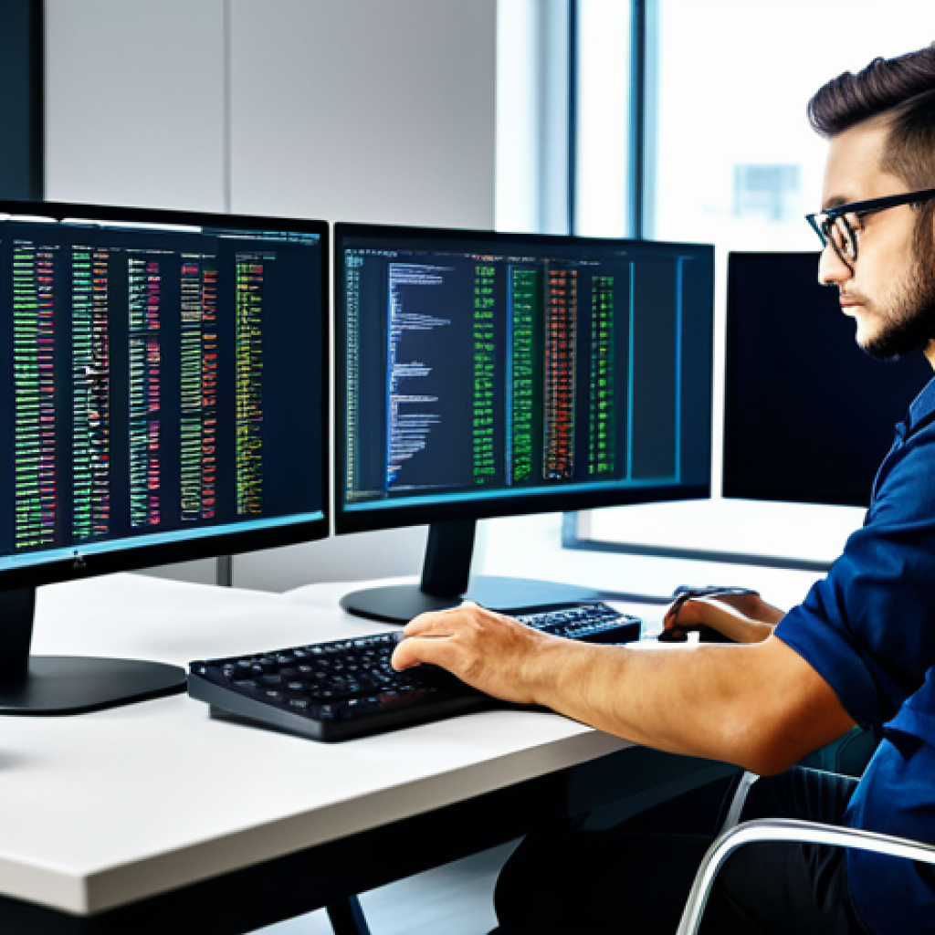 **

"A professional web developer in a modern office, fully clothed in appropriate attire, working on website maintenance tasks. The scene includes computer screens displaying code and website analytics. Safe for work, appropriate content, perfect anatomy, natural proportions, professional environment."

**